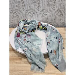 Vera Bradley Women's Floating Garden Sheer Blue Fashion Scarf Floral Cottage